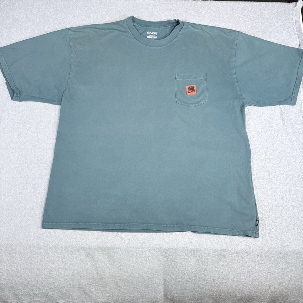 Vans MTE Loose Fit Pocket T-Shirt Men's XL Blue 100% Organic Cotton Logo Tee